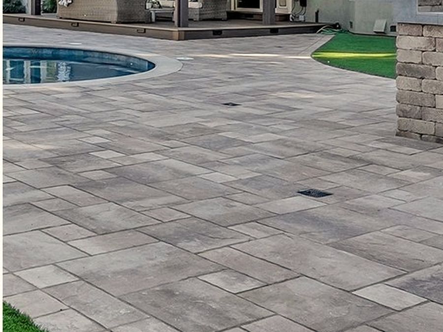 Modern retiled pool surround